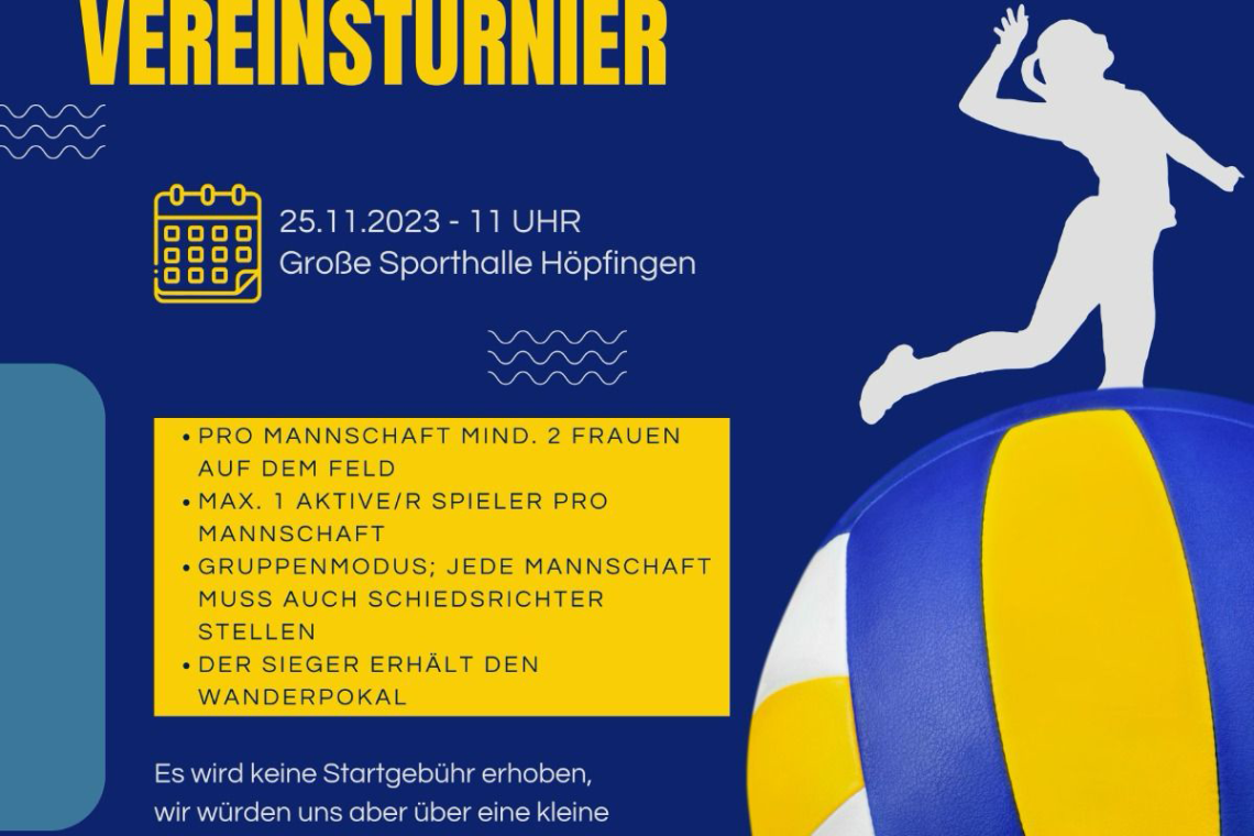 Volleyball-Vereinsturnier Anmeldeschluss