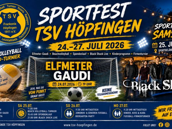Sportfest des TSV Höpfingen vom 24. bis 27. Juli 2026