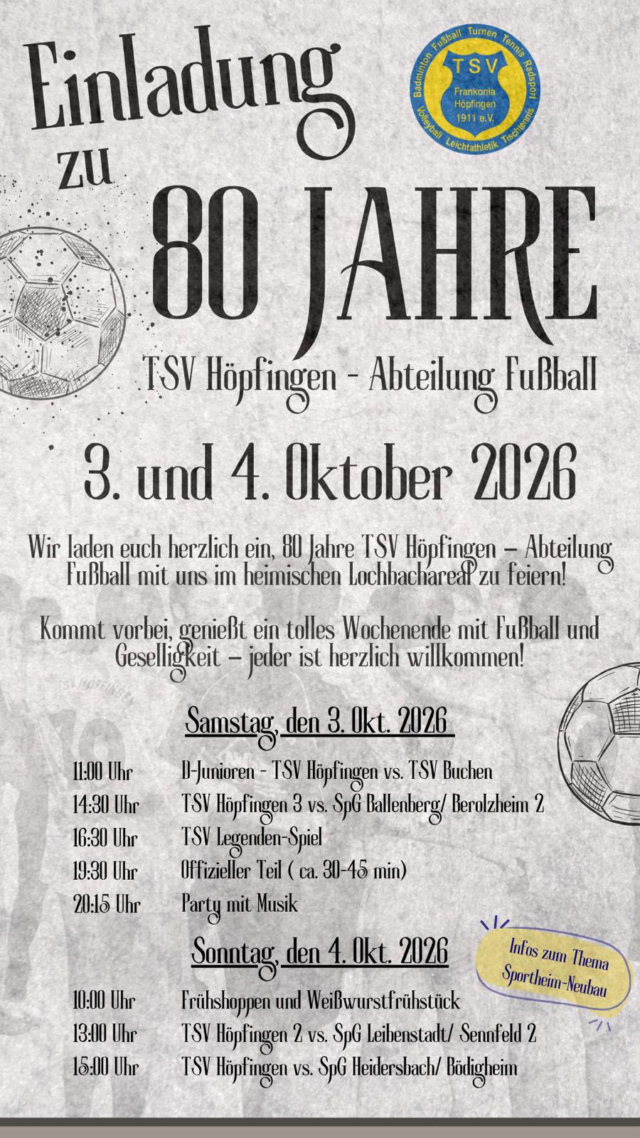 80 Jahr Fußball beim TSV Höpfingen