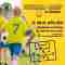 Werbeplakat für das Fußball-Camp des TSV Höpfingen am 25. und 26. April 2025. Im Hintergrund spielen Kinder in gelben Trikots mit blauen Nummern auf einem Fußballfeld. Auf der rechten Seite befinden sich Veranstaltungsdetails in blauer Schrift auf gelbem Hintergrund: Veranstaltungsort ist das Lochbachareal in Höpfingen, das Camp richtet sich an Kinder von 6 bis 13 Jahren. Eine E-Mail-Adresse für Anmeldungen ist angegeben. Unten rechts ist eine grafische Fußball-Taktikskizze abgebildet.